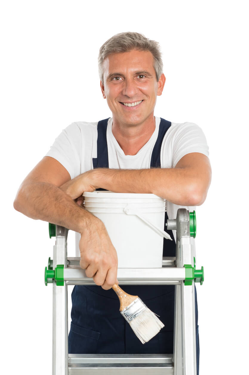 Portrait Of Happy Painter