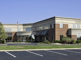 Red Brick Building with Concave Entrance Red Brick Building with Concave Entrance