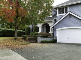 Early autumn with modern residential single family home Early autumn with modern residential single family home