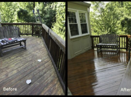 Deck in Virginia cleaned and treated